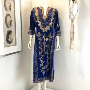 SOLD // Vintage Roos Atkins Gold Appliqué Kaftan